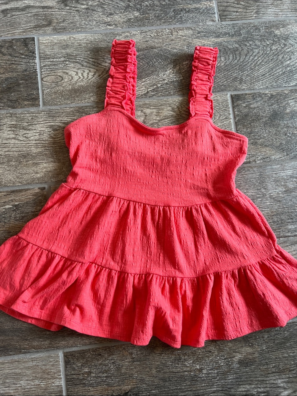 Altar'd State Coral Ruffle-Strap Tiered Tank large